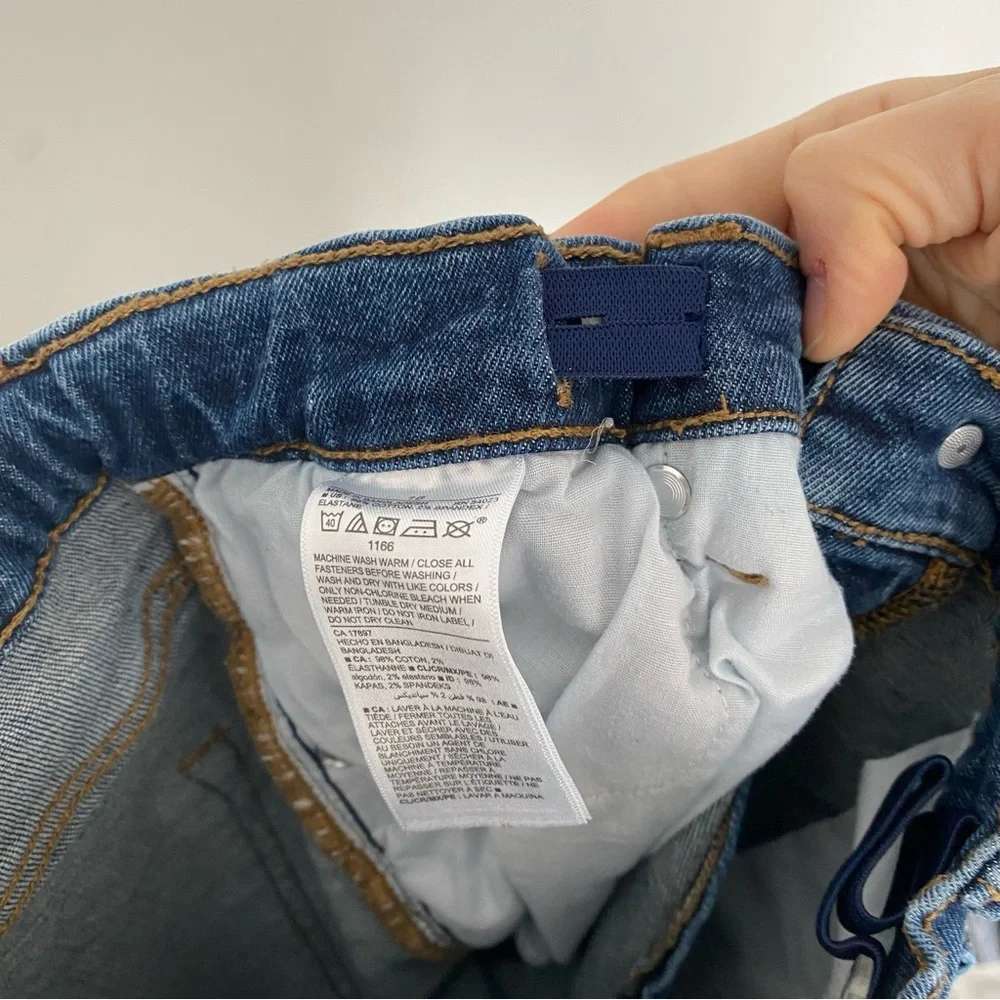 OLD NAVY Boys 16 mid-Wash Adjustable Waist Built In Flex Straight Leg Jeans O7